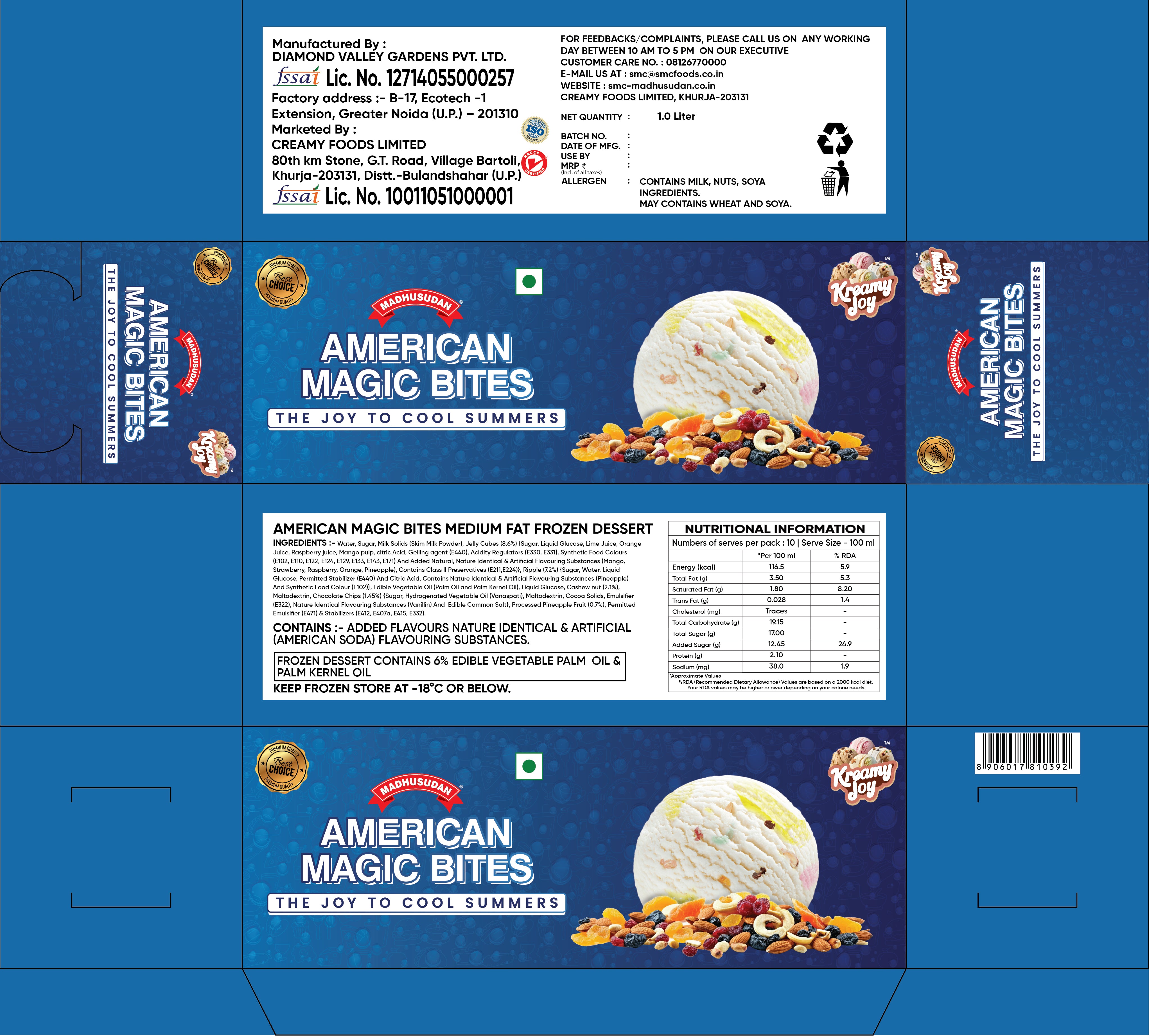 Madhusudan American Magic Bites Frozen Dessert