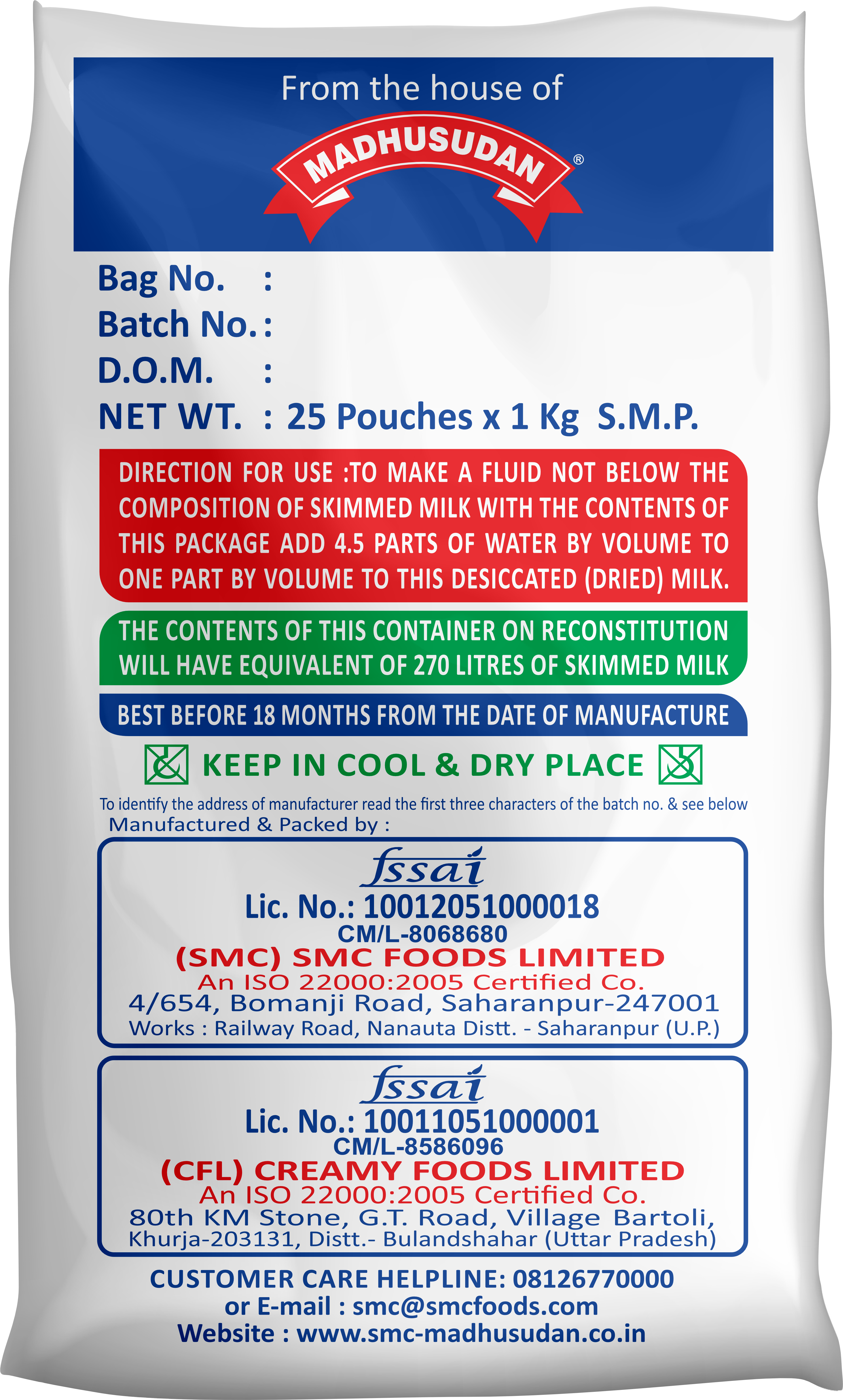 Creamy Star Skimmed Milk Powder 25 Kg Pack