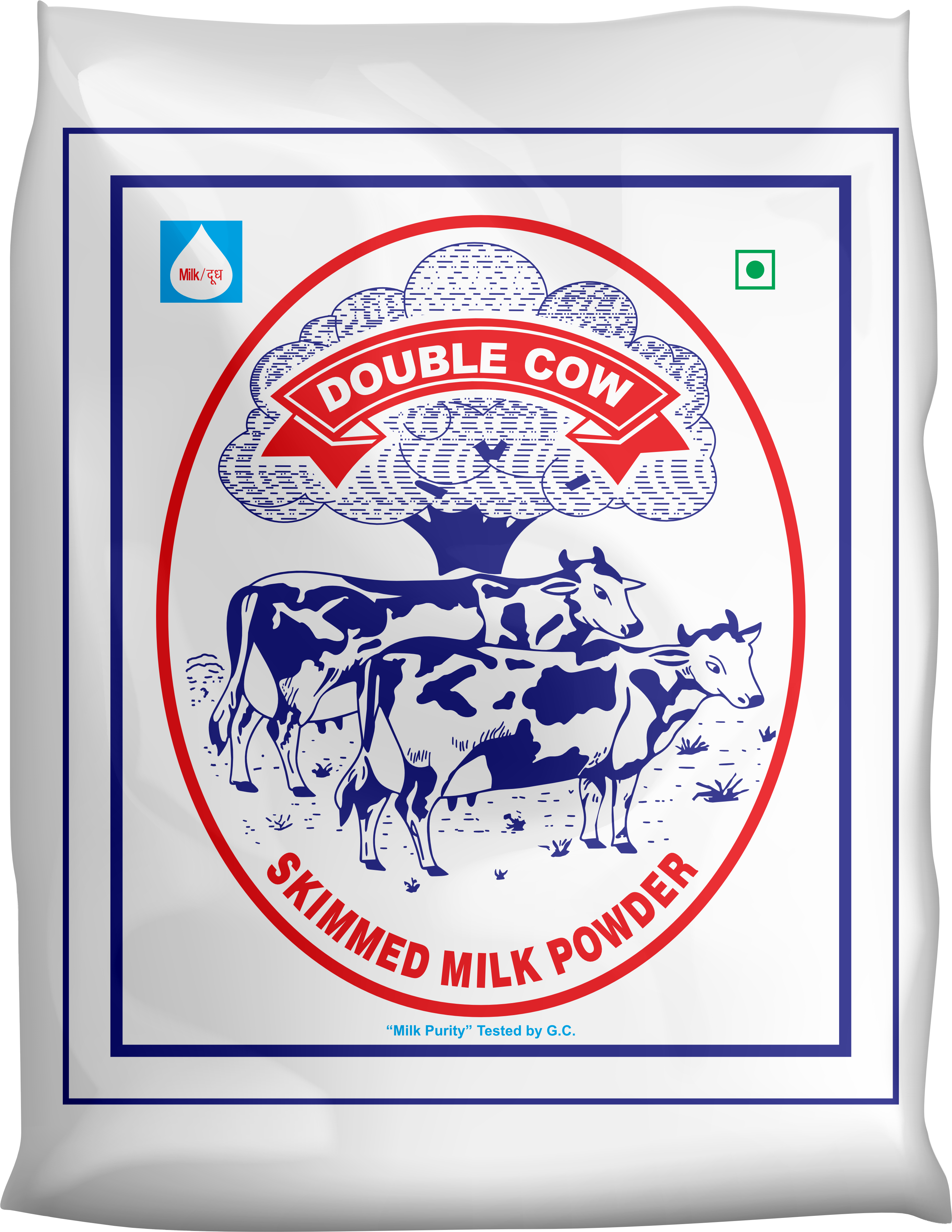 Madhusudan Skimmed Milk Powder Double Cow 1 Kg Pack