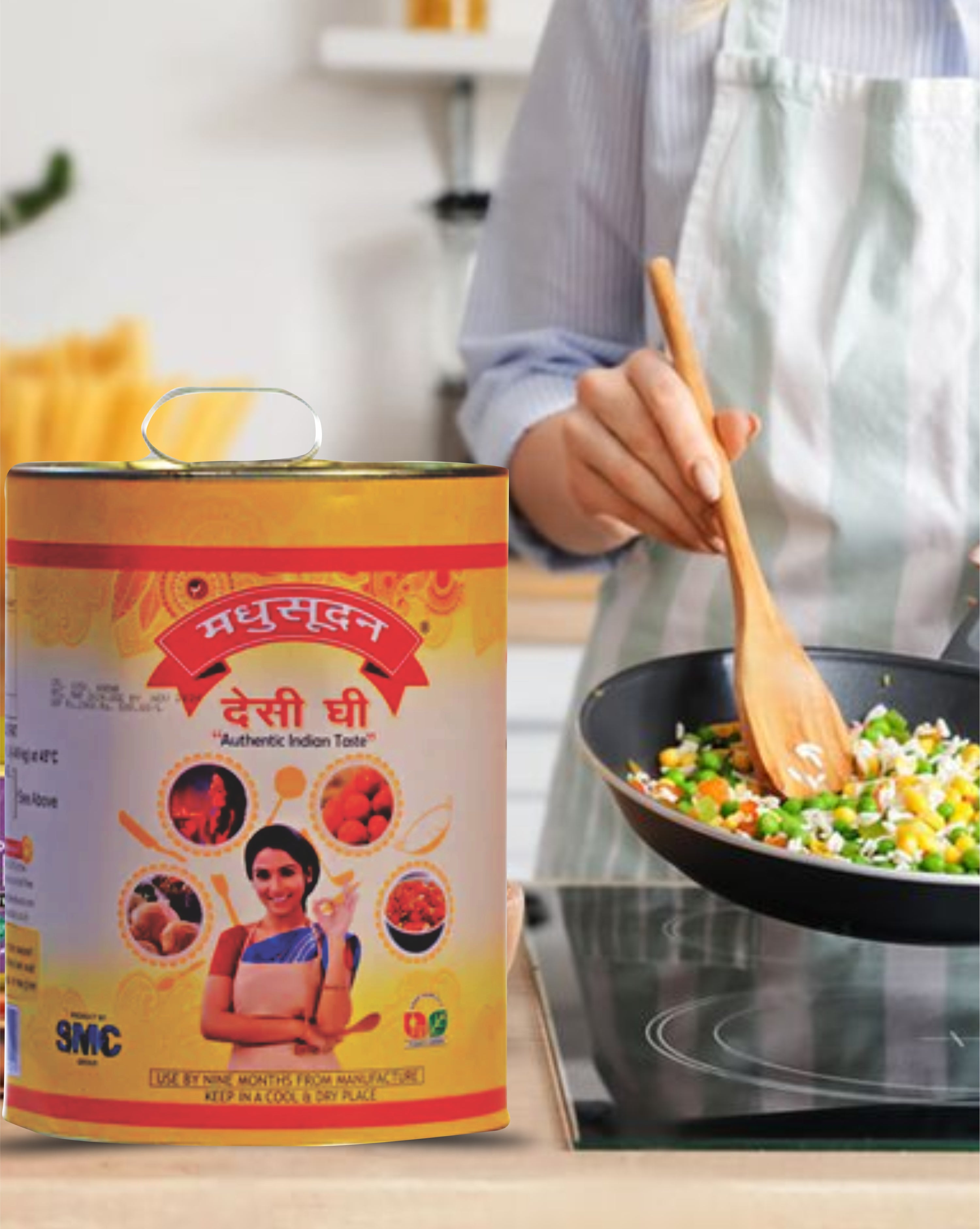 Madhusudan Desi Ghee 5 ltr Tin Pack