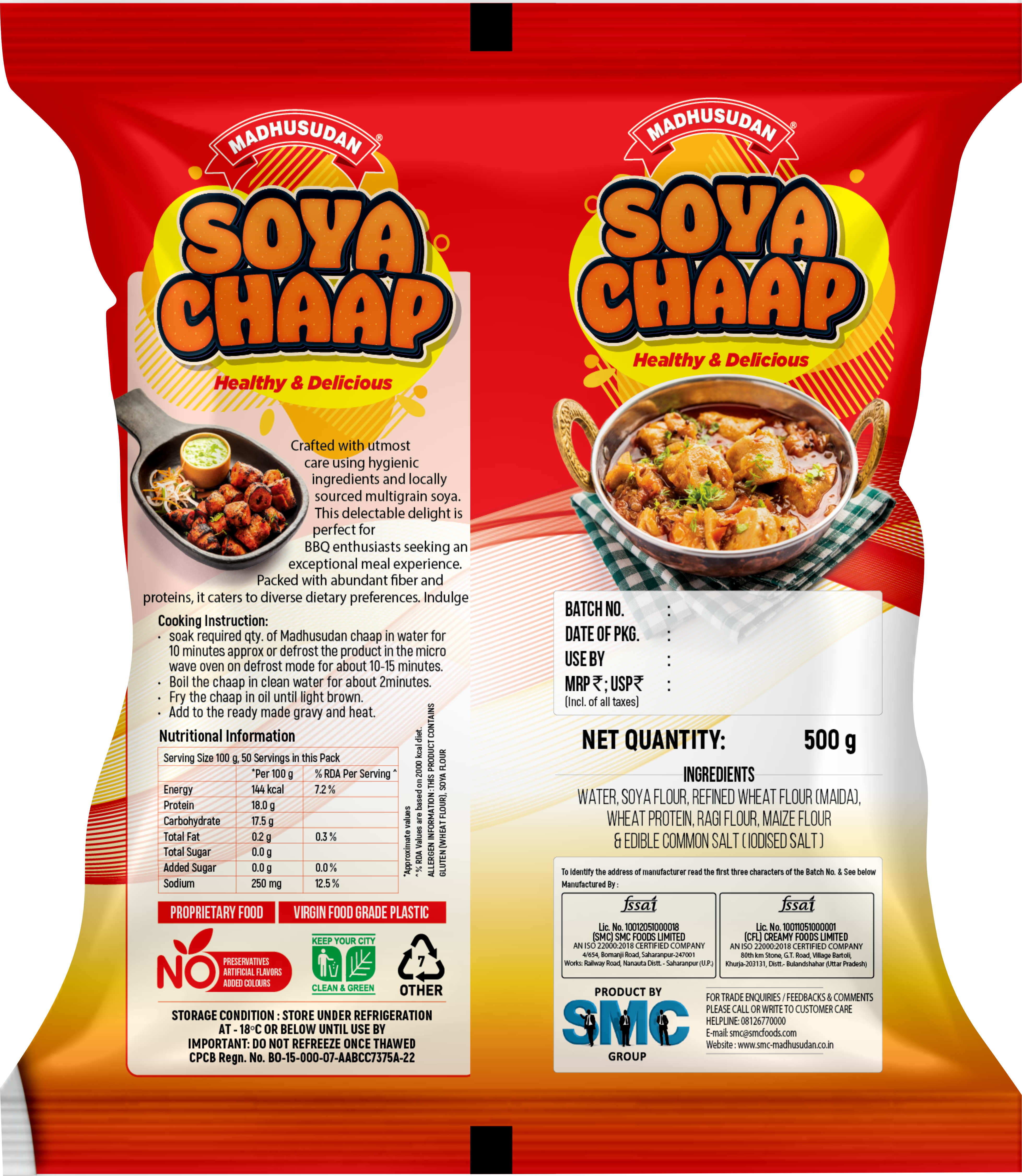 Madhusudan Soya Chaap 500 gm Poly Pack